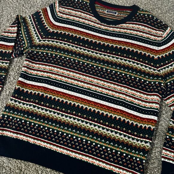 Club Room Women's Multicolor Fair Isle Merino Wool Christmas Holiday Sweater L - Picture 2 of 7